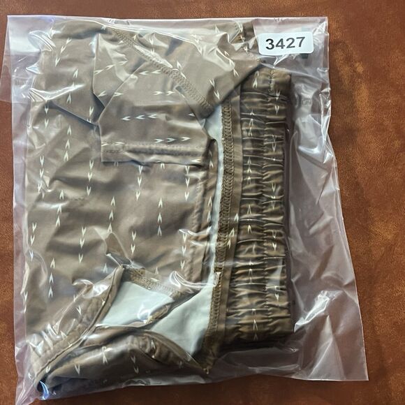 Vuori Clementine Shorts Size Small Brown Arrow Pattern Bikini Brief Mesh Lining - Picture 9 of 9